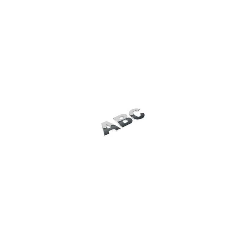 1 Lettre ou chiffre 3D chromée 28 mm Emblèmes / Logo