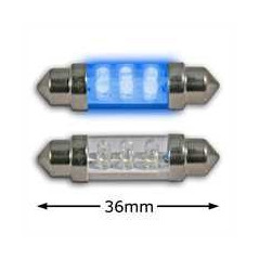 2 Ampoules navette à Leds bleu 36 mm