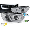 Phares avant LED Tube light chrome DRL SEQ pour VW Scirocco 08-14